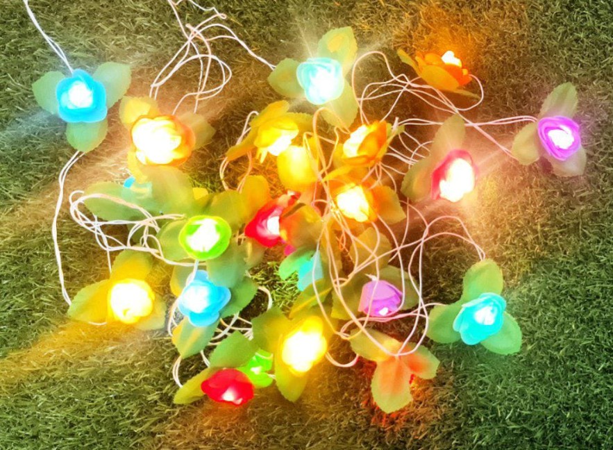 Fancy Rose and leaf Design led light multi colour