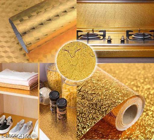 Golden oil proof kitchen self adhesive wall paper